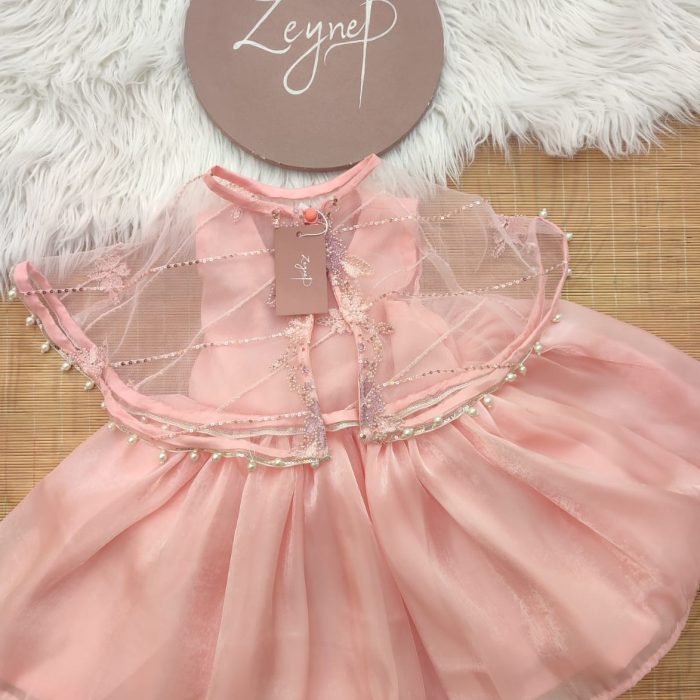 peach frock with cape peach frock with cape