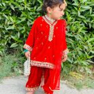 zaha red shalwar qameez (1)